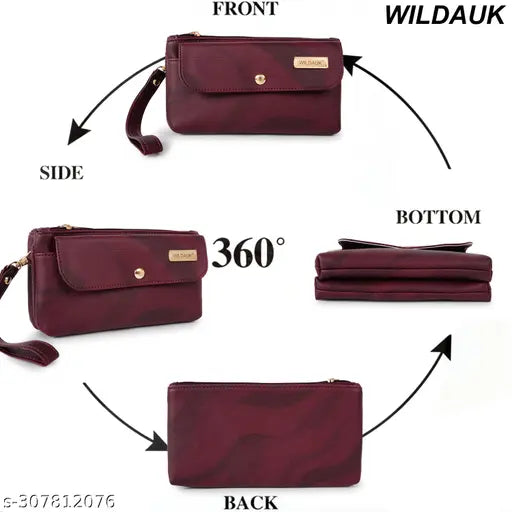WILDAUK  Casual, Formal, Party Maroon Clutch