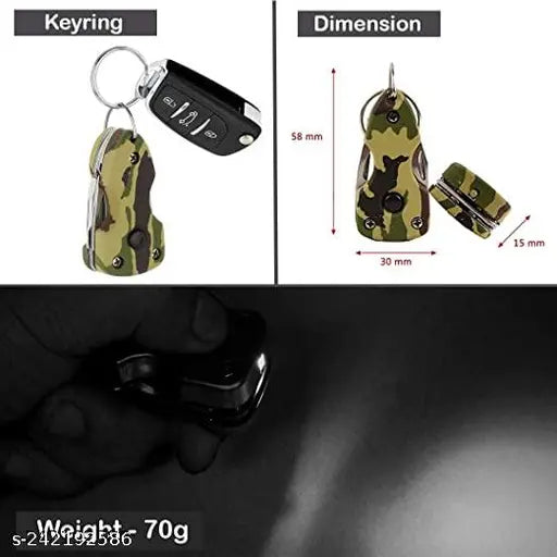 Stealodeal 6 in 1 Torch Multi-Tool Keychain (Green (Army))