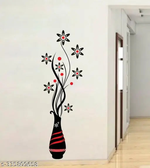 Décor Vibe Beautiful Flower Pot Wall Sticker