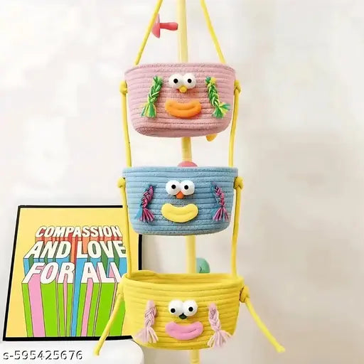 Tamanna Tech Multi-Purpose Cute Jute Storage Baskets For Bathroom Living room & Kitchen Organizer box vanity box first aid box