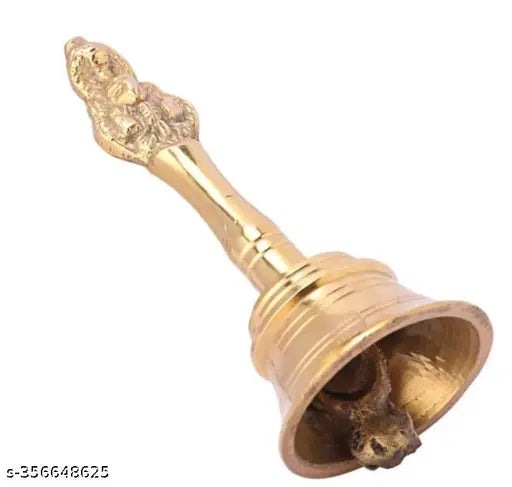 HaridwarDivine | Brass Pooja thali Set 0m Brass Plate   Ghanti |  Agarbatti Stand Devdas Diya | Puja Thali for Diwali Home Mandir Office Wedding Return Gift Items.