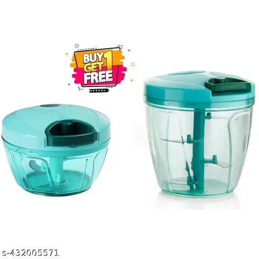 ANSUYA 450ML + 900ML Combo of  Handy Pro Chopper (900 ml) and Compact Chopper Cutter Mixer (450 ml) with Stainless Steel Blades and Whisker Blade for effortlessly Chopping Vegetables Fruits for Your Kitchen (Value Pack) (PACK OF 2).