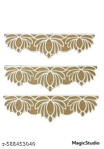 MDF Readymade Umbra Patti Rangoli Mats 4x12 Inches | Pack of 3 Pieces | Easy to Use Rangoli Template | Portable Diwali Decor Stencils