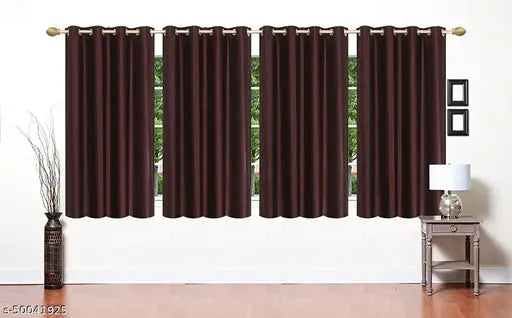 Attractive Curtains brown crush curtains 5ft   04 pc