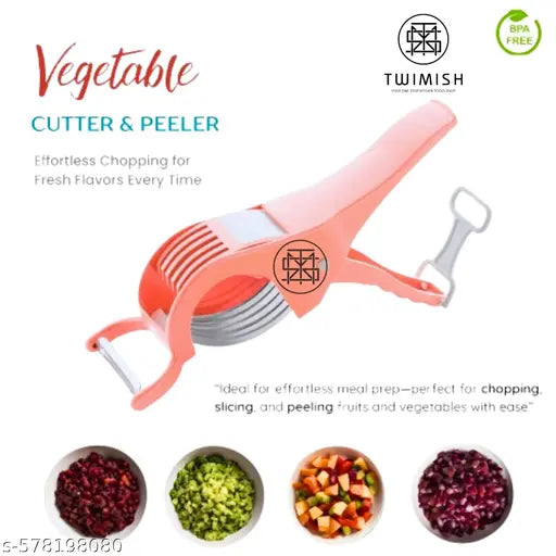 Vegetable & Fruit Grater & Slicer clever cutter smart cutter Multi Veg Cutter Vegetable Peeler Straight Multipurpose cutter like Bhindi Cutter Slicer Vegetable peeler combo Mirchi Cutter