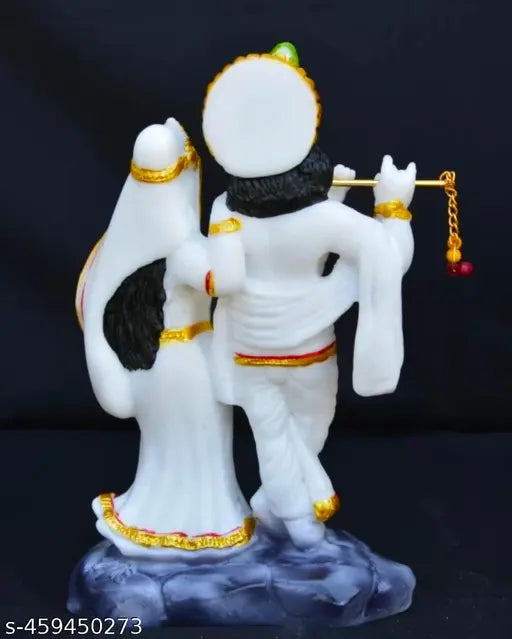 Radha Krishna idol gold white