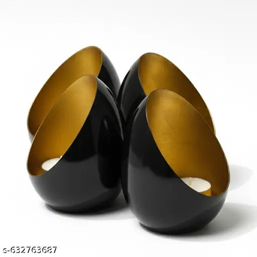 AT DECOR egg shape candle holder set of 4