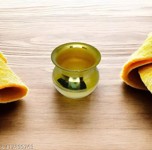 Pure Brass Mangal Kalash | Jagannath Lota for All Pooja, Drinkware Water, Surya Jal Arpan, Home, Temple | Pooja Accessories - 6 cm