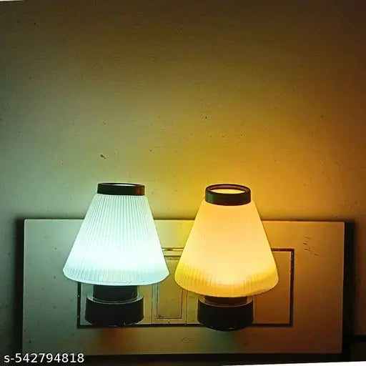 Energy saving Home Decor LED Room Night Lamp 0.5 Watt, Night Lamp for Bedroom Hall & Kids Room Any Space at your Home Pack of 2 Color-White, Yellow