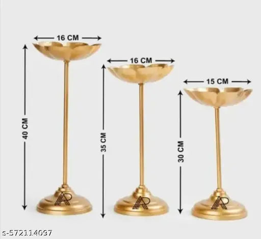 Decorative Urli Bowl Tealight Holder Stand | Urli Stand Set of 3 for Decoration | Floating Diya Stand Home Decor Decorative Showpiece | Urli Bowl for Diwali and Pooja (Set of 3) Decorative Urli Bowl Tealight Holder Stand | r (Set of 3)