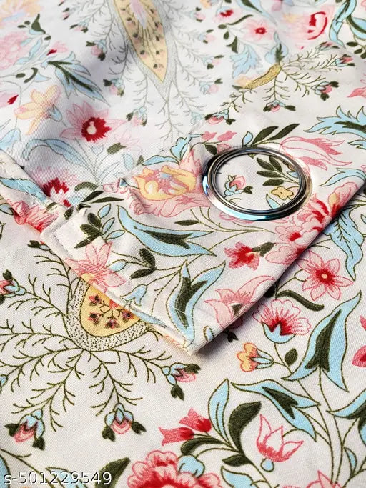 ANA Set of 2 7 Feet Door Curtain Cotton Eyelet Premium Curtain for Door, Multicolor, Decorative, Bedroom, Balcony 2pcs set