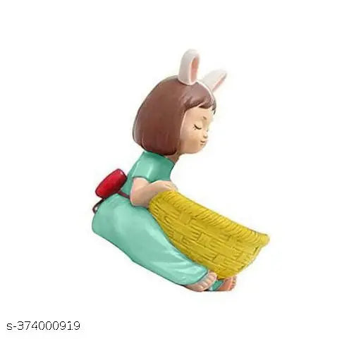 GIRL FOR DECORATIVE ITEM TRENDY DESIGN GREEN FRONT SITTING GIRL