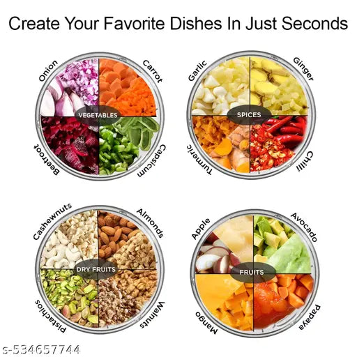 Plastic 950ml Kitchen Chopper with 5 Blades and 1 Plastic Whisker, Multipurpose Manual Chopper, Vegetable & Fruit Cutter Chopper -(GREY) PREMIUM QUALITY PRODUCT