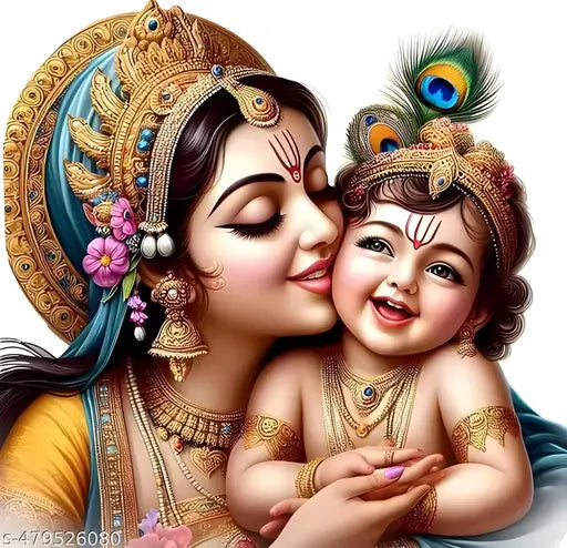little krishna with maa yashoda Walllsticker