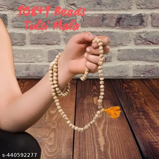 Pooja Artical 3 Combo 108+1 Beads Tulsi Mala, 108+1 Beads Rudraksha Mala,  54+1 Beads Rudraksha Mala (Free) (Pack of 1)