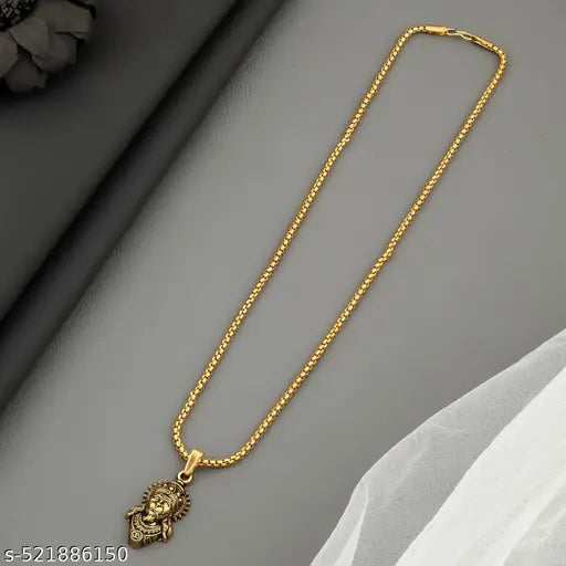 Divine Gold-Plated Lord Hanuman Pendant with Chain – Powerful Spiritual Necklace for Men & Women