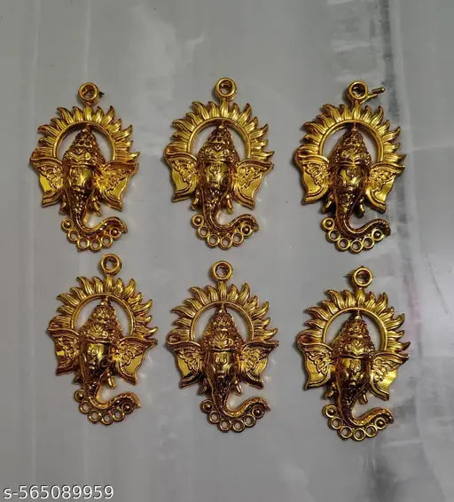 Handmade Raw Materials for Toran Hanging latkan Festive Decorative Purpose and Other Craft Work (Ganesha - 7.5 cm) 8 pcs