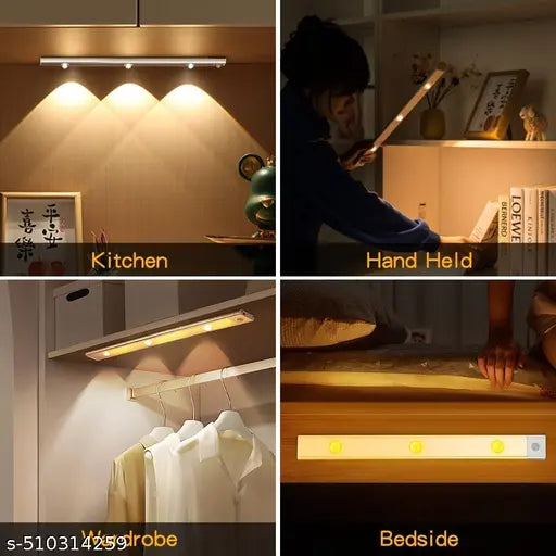 Under Cabinet Lights LED Motion Sensor Indoor, USB Rechargeable ,3 Light Modes Stepless Dimming Hill Light, 6500K Night Light for Closet Cabinet Kitchen Wardrobe (15.74in/40cm)