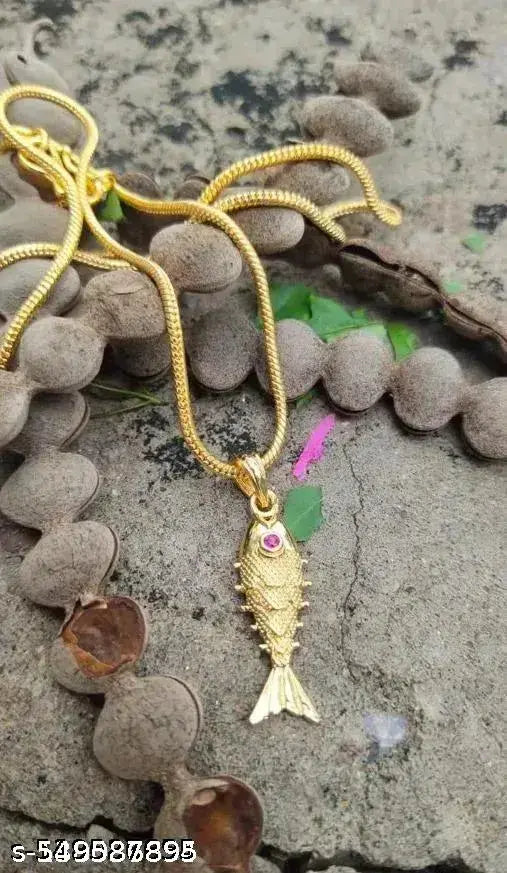 SAHIBA RANI STORE Twinkling Fancy Lucky Fish Pendant With Chain