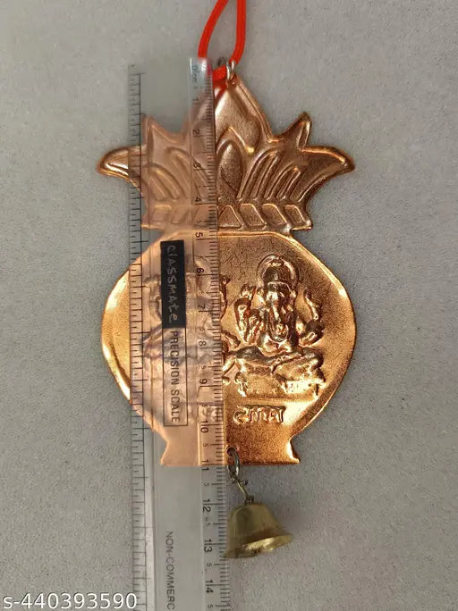 Pack of 2 Mangal Kalash Golden | Hanging Mangal Ghat for Home Entrance & Decoration | Vaastu Mangol Ghat.