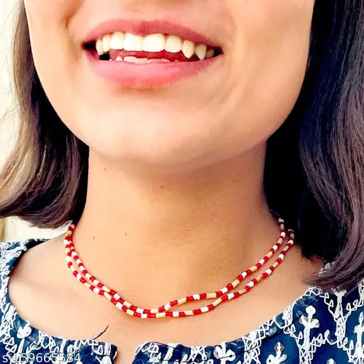 Designer Tulsi Mala 34" For Girls, Original tulsi Beads, From Vrindavan/Tulsi Kanthi Mala/Rosary Tulsi Neckless/ISKON Tulsi Kanthi/Vaishnav Tulsi Kanthi Mala. Original kanthi rudrakhsa tulsi mala puja jap 1 Pcs