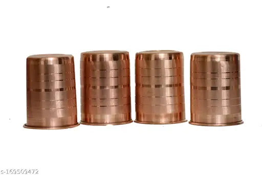 Copper Water Bottle with 4 Glasses set