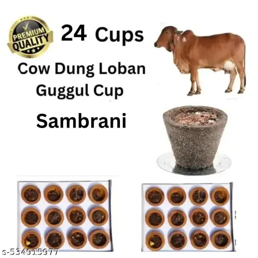 eMarket hub 24 cups pure cow dung made for Pooja samagri