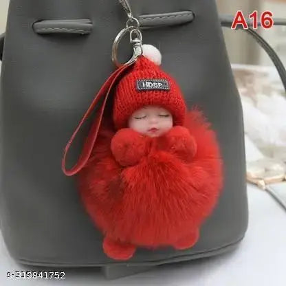 Red cute Soft Toys Sleeping Baby Doll Plush Nipple Doll Key Chain Soft Toy S Key Chain