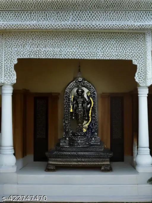 Lord Ram Lalla Idol Premium Small Resin Murti for Home Decoration & Pooja also Exact Replica of Ram Lalla Statue in Ayodhya Mandir - Tanish Handicrafts