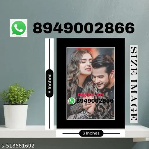 Personalized 6x8 Inch Couple Photo Frame | Custom Printed MDF Table & Desk Frame Gift for Anniversary, Wedding & Birthday