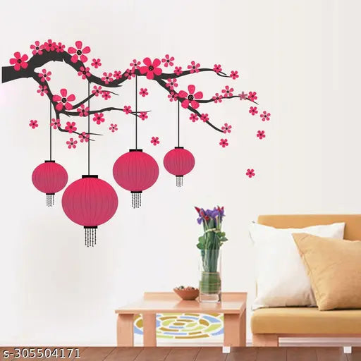 Pink Hanging Lamp Wall Sticker