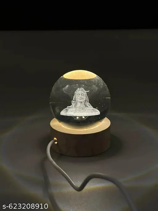 Macrail 3D Crystal  Shiva LED Night Lamp – Spiritual Decorative Light with Color -3D Crystal  Shiva LED Night Lamp – Spiritual Decorative Light with Color -Changing Base Pack of 1 Changing Base ( Pack of 1 Piece )  Adhiyogi Lapm / Shiv Ji Lamp / Night Lig