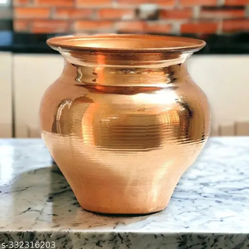 Beautiful Copper Lota Kalash Water Storage Pot Brown Copper For P pooja Brown copper kalash lota for pooja ,plain matka water lota