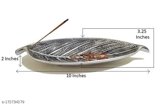 Export Quality Aluminum Agarbatti Stand Incense Stick Holder with Ash Catcher for Puja - Metal Incense Sticks Stand Holder for Home Office Temple Decoration Pooja Articles (10 X 3.25 X 2 Inches, Silver)