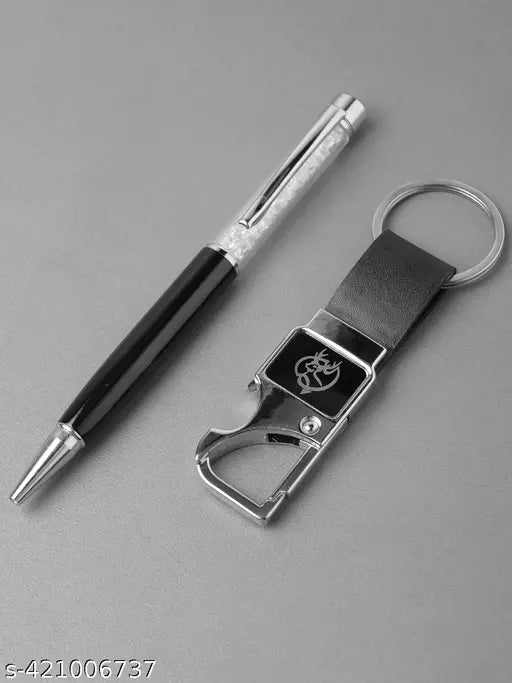 ZEVORA Combo Gift Set Wallet Belt Key Chain & Pen For Men