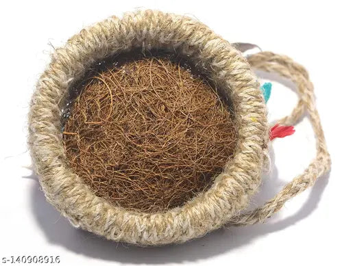 CAMELLIA GRINS Handmade Artificial Jute Hanging Birds with Hanging Nest Jhumar Showpiece Chidiyan Ka Ghosla for Home Décor Home Decoration Pack of 1 Decorative Jhumar- 23 cm (Jute, Multicolor)