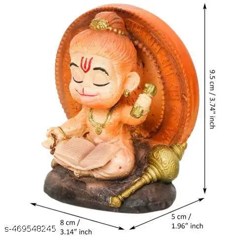 Mini Bal Bhajan Hanuman Idol – Meditation Bajrangbali Bhagwan Murti for Home Temple, Car Dashboard & Showpiece