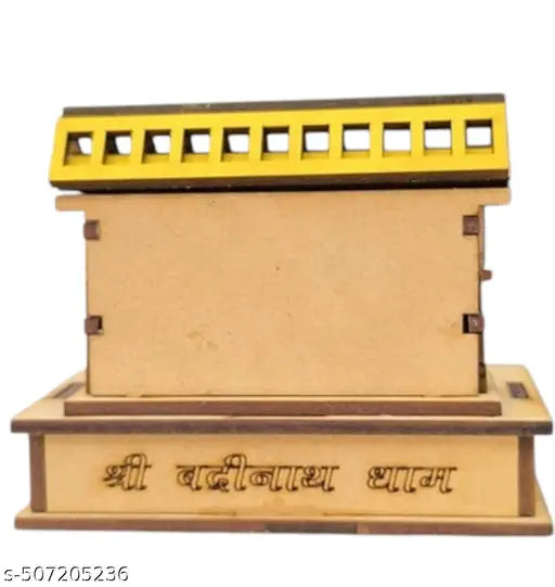 SriMaa Ventures  Wooden Lord Vishnu Ji Badrinath Mandir for Home Worship, Puja Room, Car Dashboard, Work Area, Small Religious Rituals