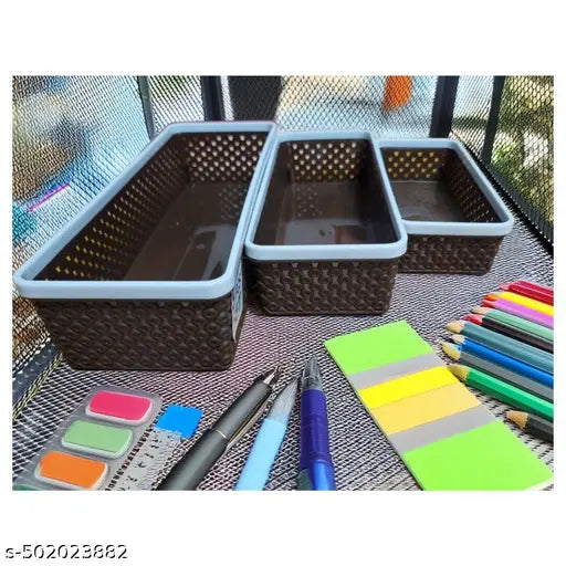 Stylish & Durable Storage Basket & bedside organizerSet – Space-Saving Organizers for Office & Dressing Table