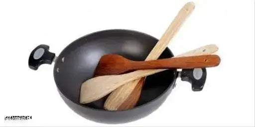 MULTISPACE (Set of 5) multipurpose Wooden Cooking Spoon Utensils Set for Non Stick cookware and Serving - Handmade Wooden Spatula