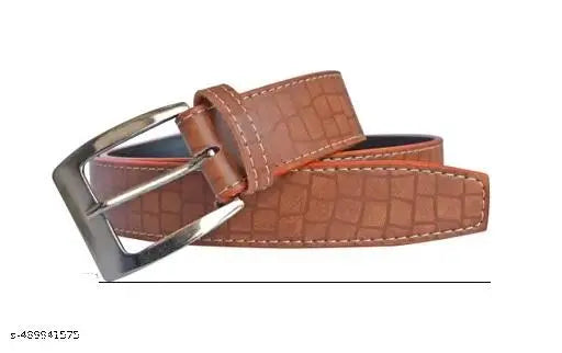 Combo Designer Brown Artificial Leather Two Fold Wallet With Belt For Men Pack Of 2