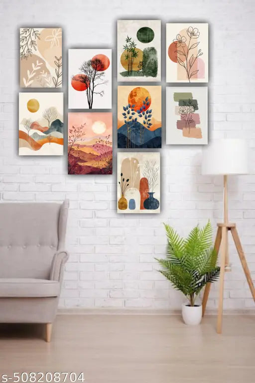 "Good Vibes Poster - 12x8 Inch set of 9 Wall Art for Positive Energy"