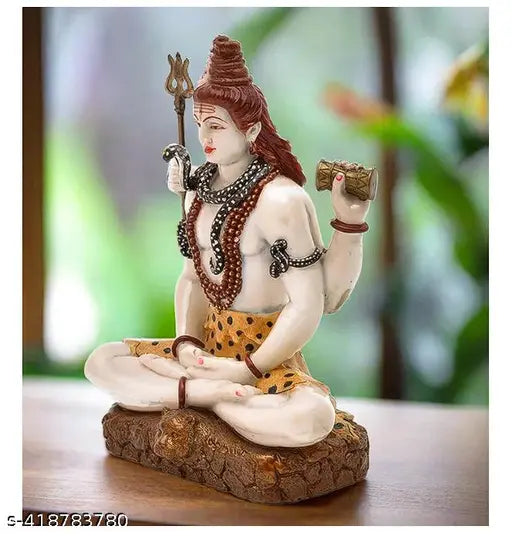 Lord Sitting Shiva Statue for Home & Office Decor II Mandir Puja II Showpiece II Gift Idol II Mahadev II Bholenath II Shankar Ji Shiv ji Murti for Pooja Lord Shiva Statue Figurines Idol Mahadev Sculpture (6inch)