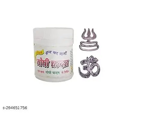 DF Gopi Chandan Powder with Om & Trishul_Trimund Tilak Stamp Combo Set