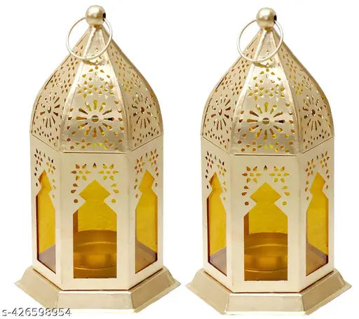 Deco Crafts - Metal Moraccan Lanterns for Hanging & Table Top ( PACK OF 02 PCS ) Home, Office, Restaurant & Hotel Use !!! SHOP NOW !!!