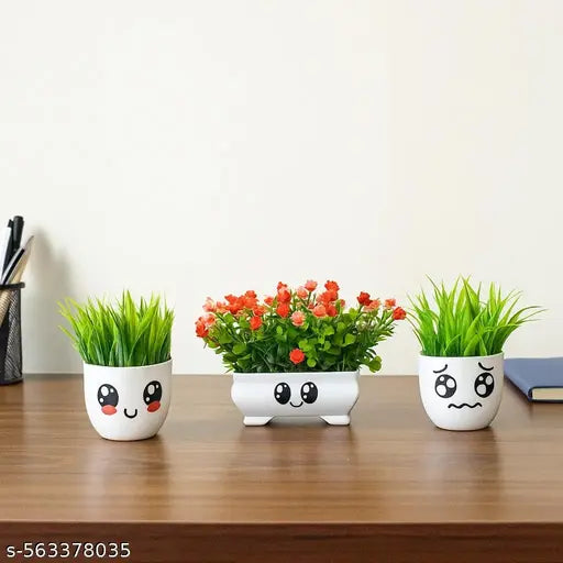 Unique Artificial Plant, Flower and Shrubs, flower tree pack of 3