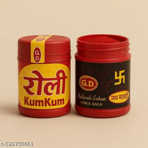 Divine Hub Roli Kumkum for Pooja | Pack of 2 | Pure & Vibrant Tilak Kumkum for Religious Ceremonies, Festivals & Daily Rituals