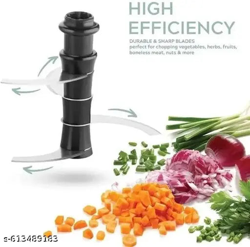 Hand Push Chopper with 4 Blades for Effortless Chopping Vegetables & Fruits Vegetable & Fruit Chopper  (1 Push chopper, 4 x Stainless Steel Blades)650ml