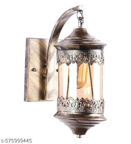 Golden Antique Design Aluminium Wall Light Sconce Lamp with Glass Shade for Dining | Bedroom (without Bulb,corded-electric)