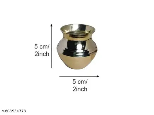 Pure Brass Ghat/Kalas – Size No. 3 for Puja & Rituals